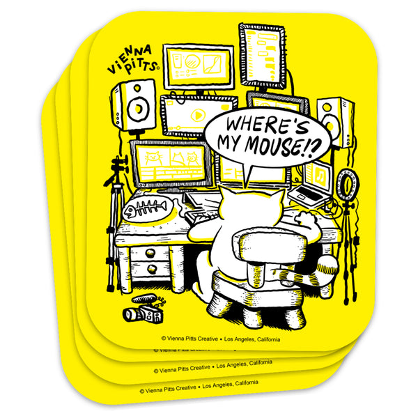 "Where's My Mouse?" Sticker 4-Pack
