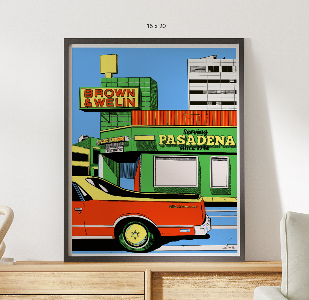 Pasadena Street Corner — Giclée Print