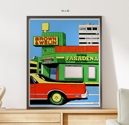 Pasadena Street Corner — Giclée Print