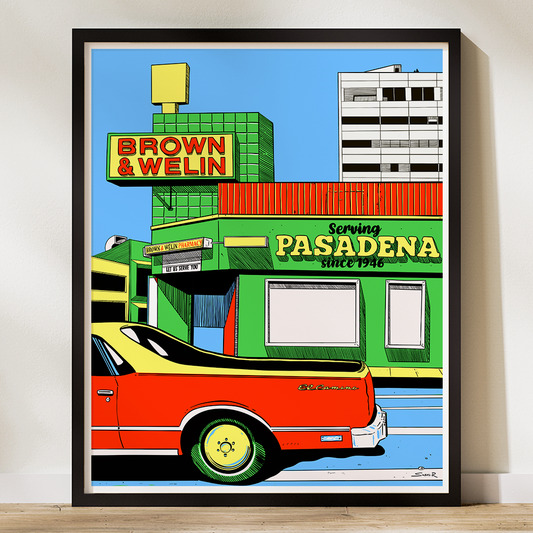 Pasadena Street Corner — Giclée Print